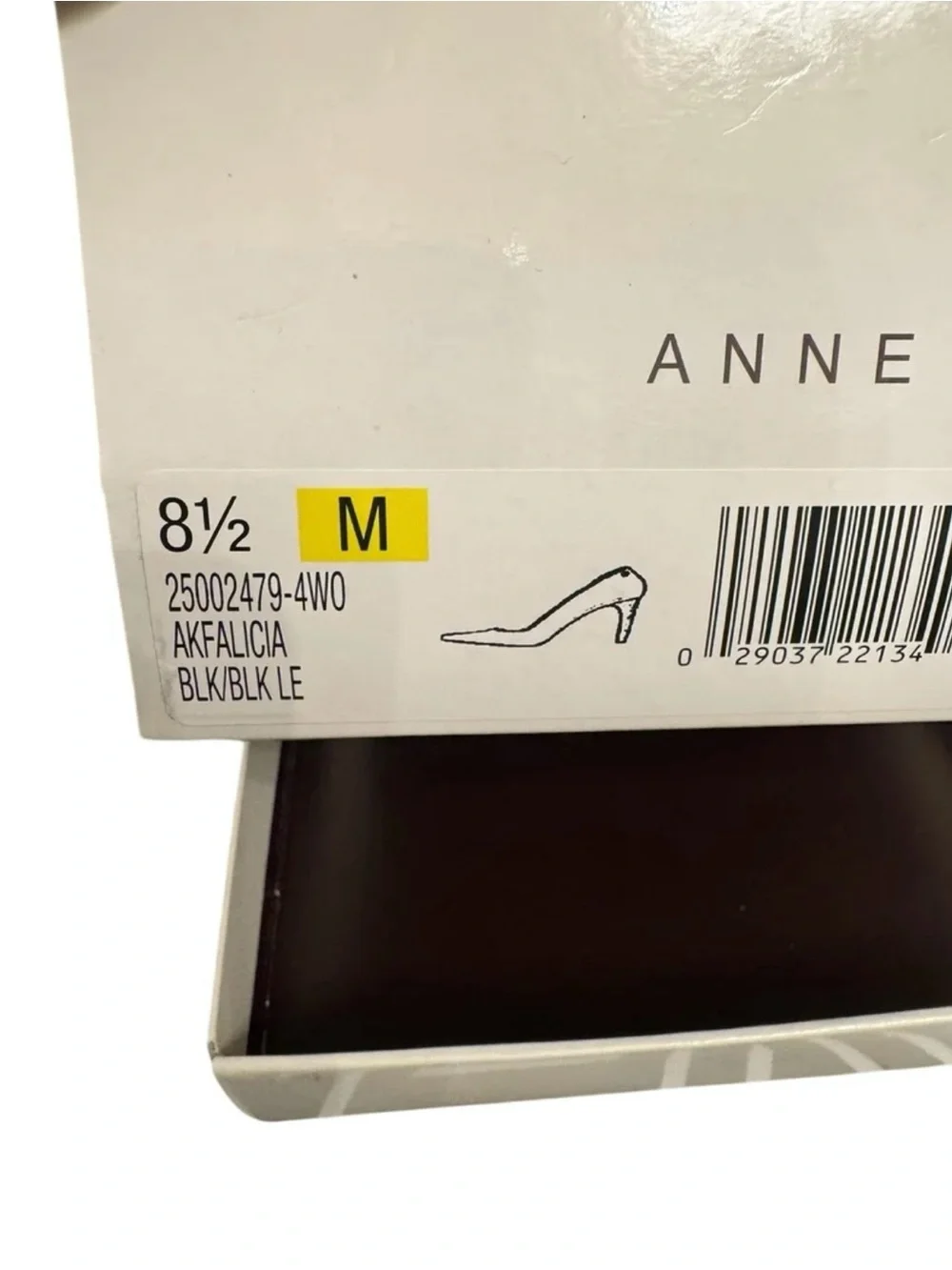 Anne Klein iFlex Black Leather Pointed Toe Kitten Heel Zip Back Pumps 8.5